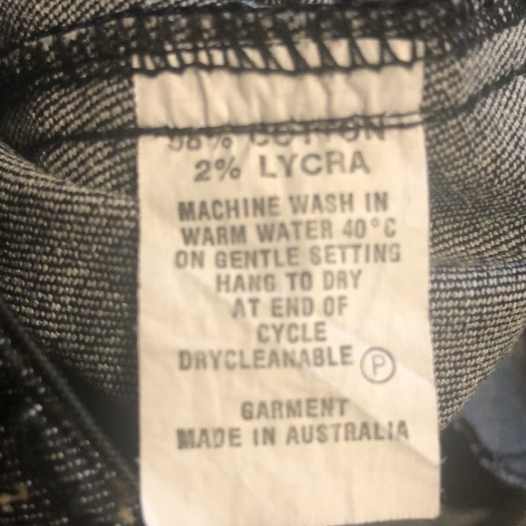 WALKING ART AUSTRALIA HIGH WAISTED LEOPARD PRINT LETTERING ON BLACK DENIM SZ 6 - Picture 11 of 15